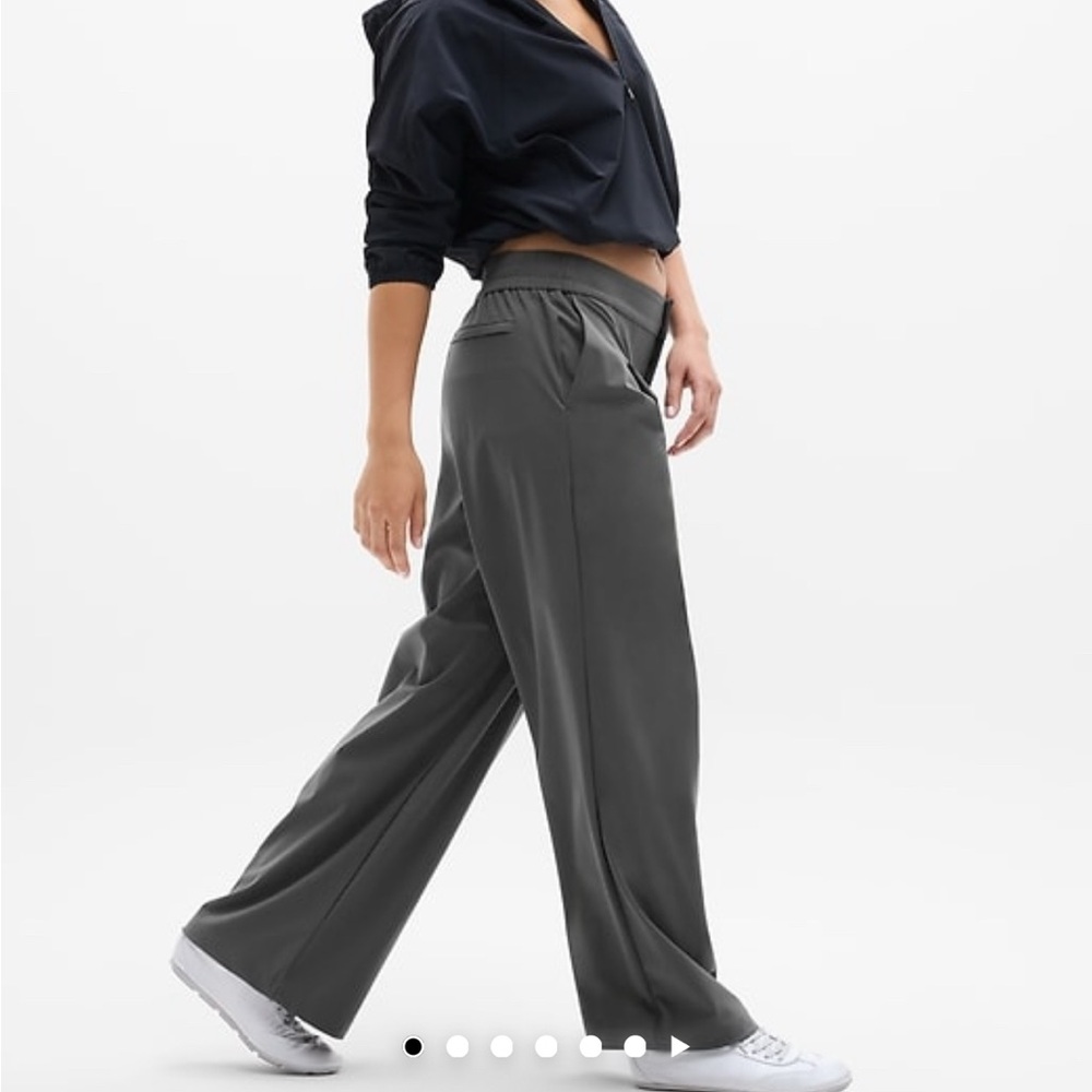 Athleta Pinnacle Women's Wide-Leg Pants sz 12 Mineral Gray NWT 🛍️
